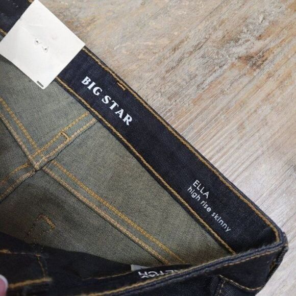 NEW‎ Big Star Ella High Rise Skinny Jeans Blue Dark Wash Womens Stretch Size 26 - Picture 13 of 16